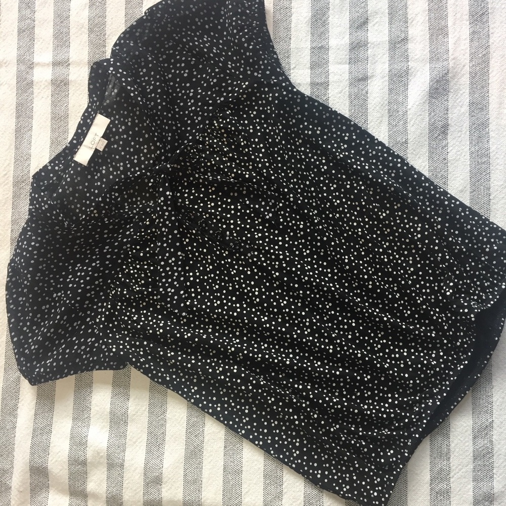 [Loft] Short Sleeve Polka Dot Blouse- XS