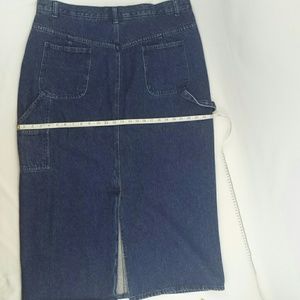 Womens Blue Jean Denim Carpenter Long Skirt
