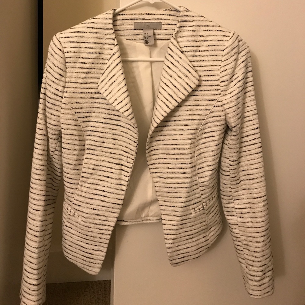 Striped H&M Cropped Blazer