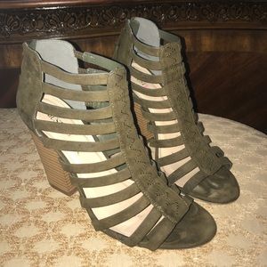 Army/Olive green strapped heel!!