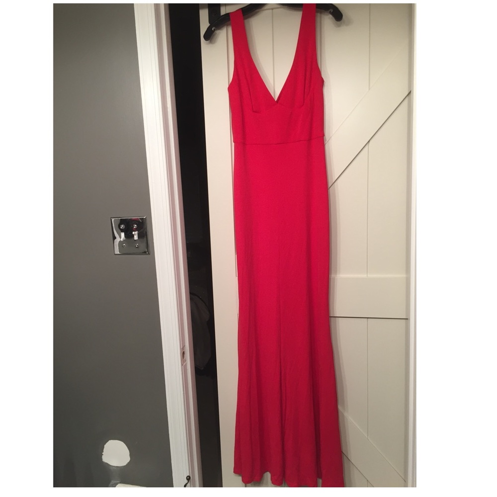 ABS Allen Schwartz long hot pink gown