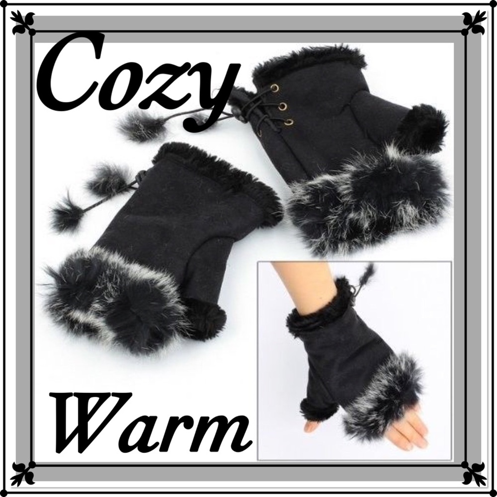 ❗️SALE❗️2for15❗️Real fur faux suede wrist warmer