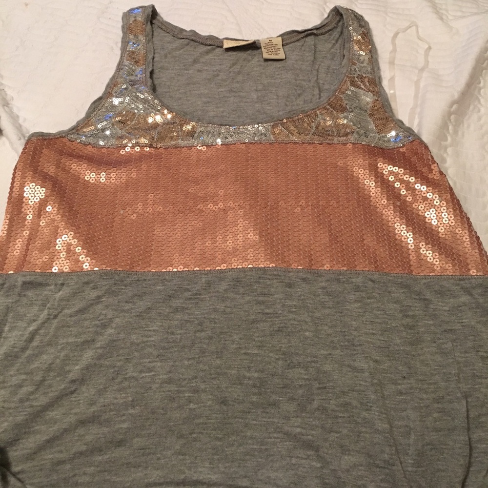 Copper and grey tank top