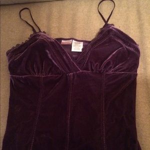 Purple velvet tank Size L No Boundaries