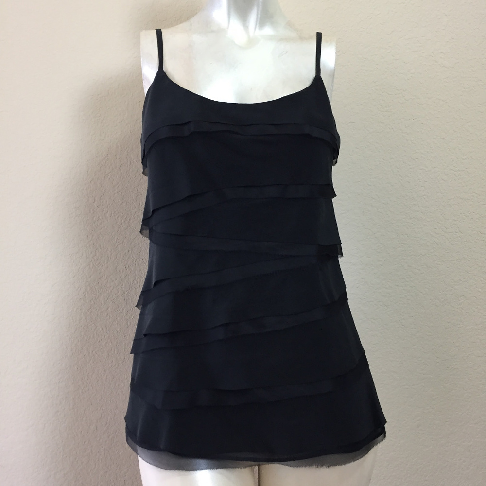 MM Couture by Miss Me Black Layered Silk Top!