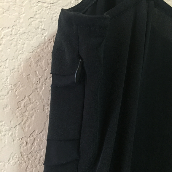 MM Couture by Miss Me Black Layered Silk Top! - Picture 5 of 8