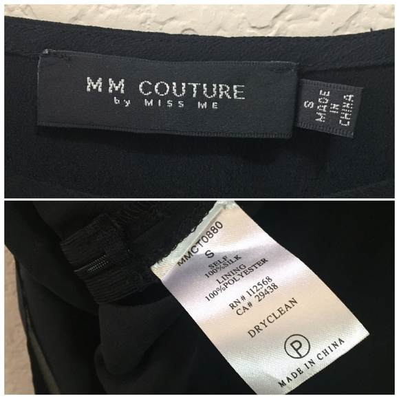 MM Couture by Miss Me Black Layered Silk Top! - Picture 7 of 8