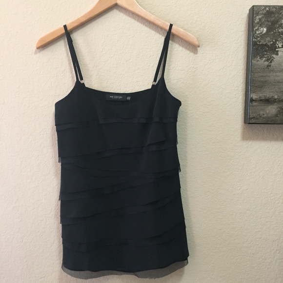MM Couture by Miss Me Black Layered Silk Top! - Picture 2 of 8
