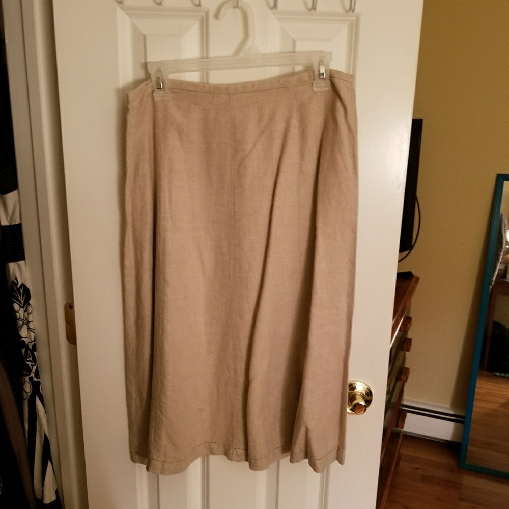 Tan Kate Hill Linen skirt