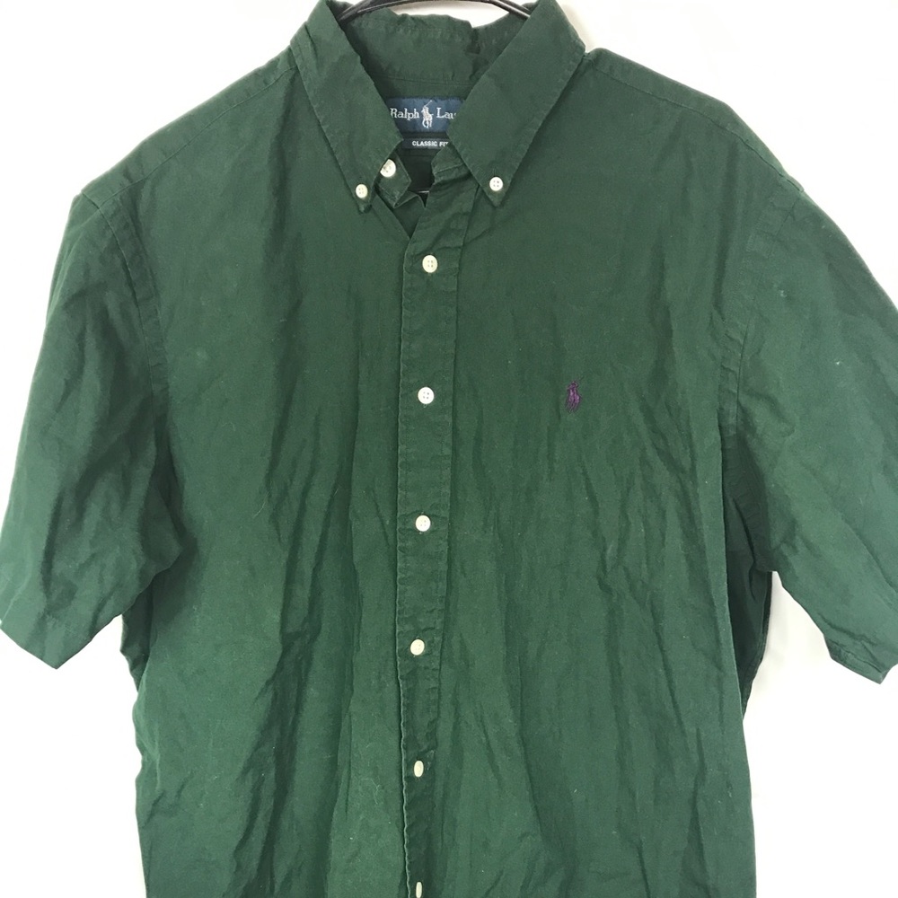 Ralph Lauren Men's Button Front Shirt XL Green
