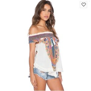 Natural dashiki cold shoulder printed from TopShop