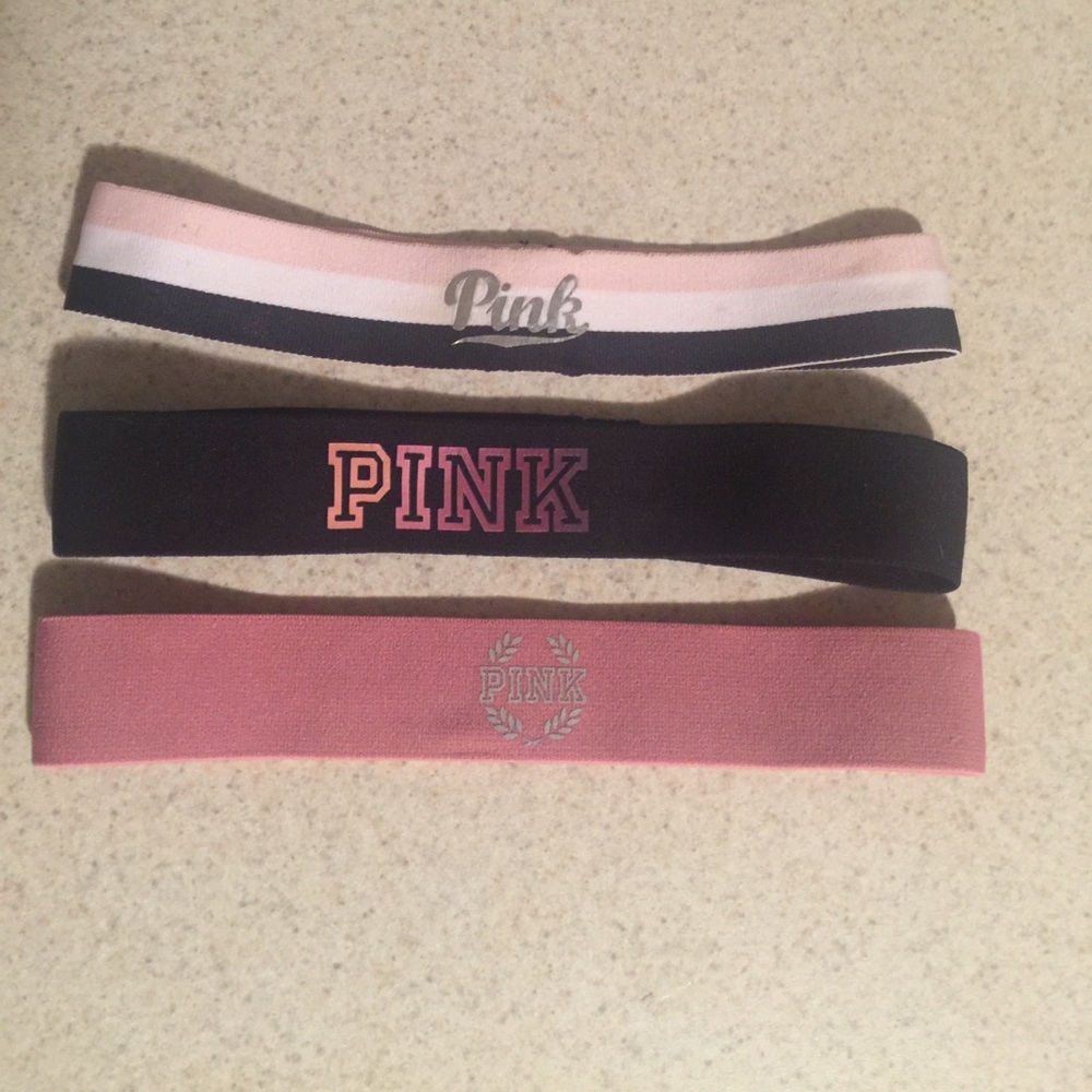 3 pink headbands