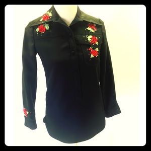 Vintage Black and red western shirt