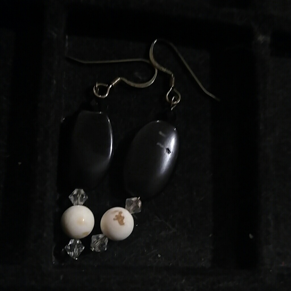Black and white earrings