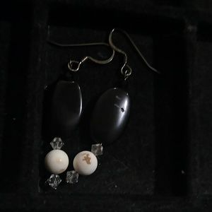 Black and white earrings