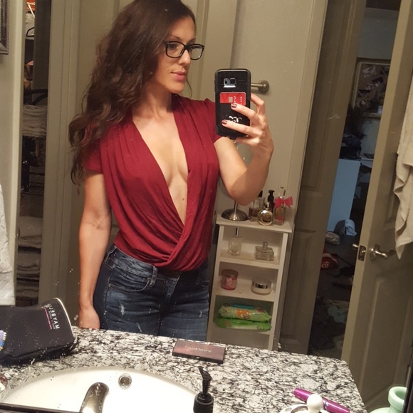 NWOT Maroon body suit. - Picture 2 of 2