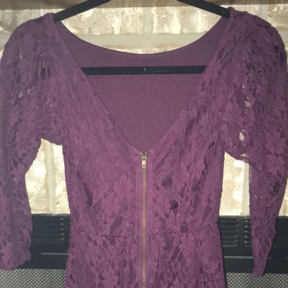 Burgundy color Lace L/S dress Sz XS