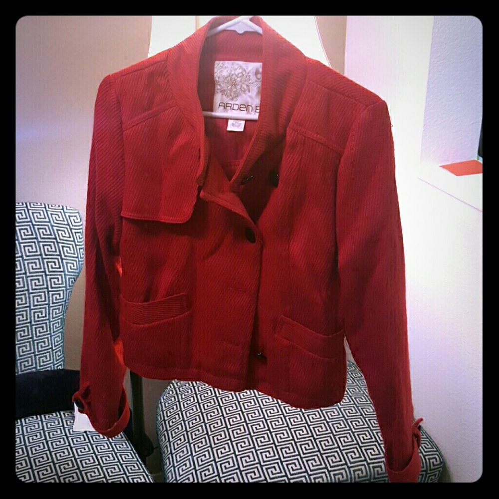 Red polyester jacket