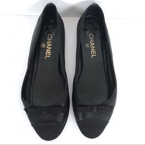100% Auth Chanel flats Sz 39 9 shoes black 100% Auth Chanel flats Sz 39 9 shoes black