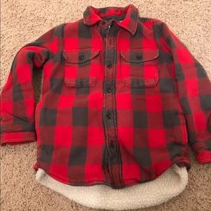 Gap kids buffalo plaid Sherpa lined jacket