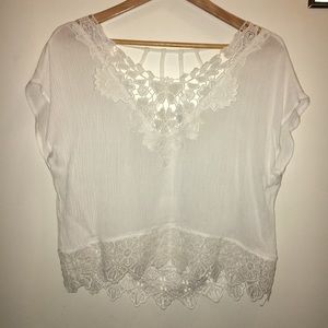 NWOT white lace crop top NWOT white lace crop top