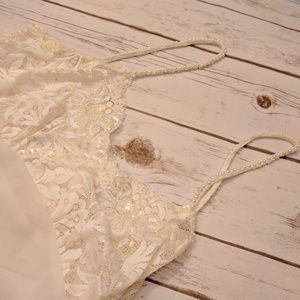 Pretty vintage lace and pearl strap cami Pretty vintage lace and pearl strap cami