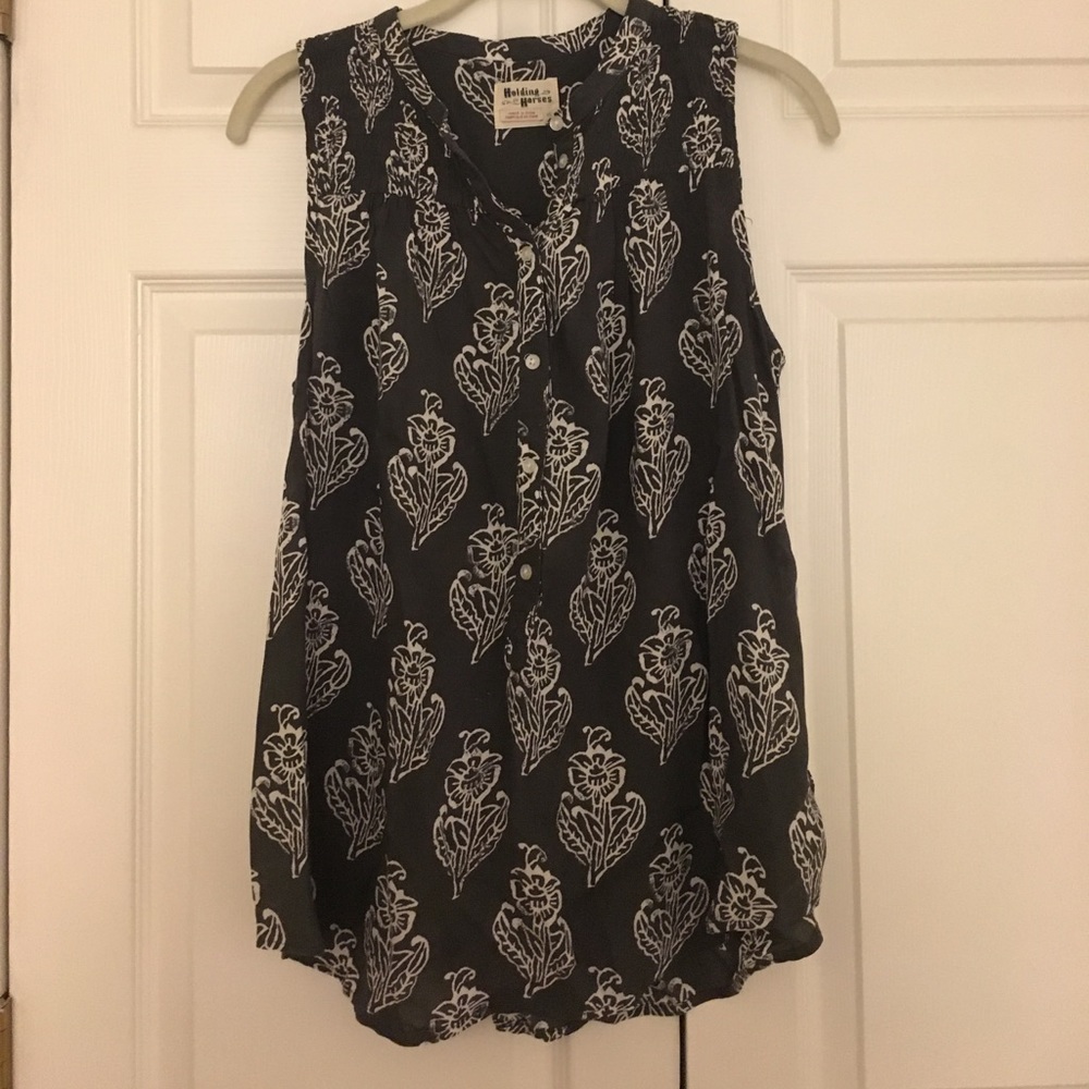 Patterned blouse from Anthropologie