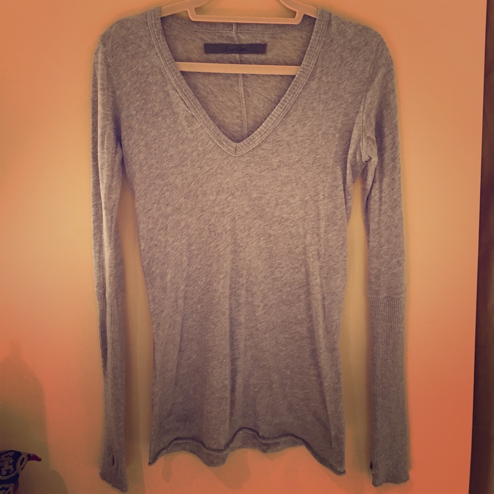 Enza Costa Cashmere Jersey Cuffed Top