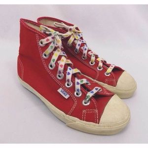 Vans Vtg Early 80s Red High Top Canvas Sneakers Vans Vtg Early 80s Red High Top Canvas Sneakers
