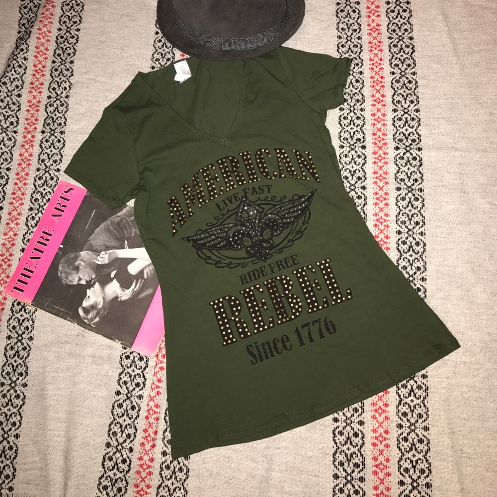 Liberty Wear t Shirt med NWOT American Rebel green