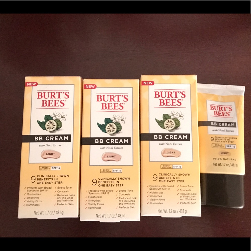 4 new tubes Burt's Bees bb cream/foundation
