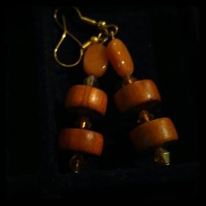 Beaded stone earrings