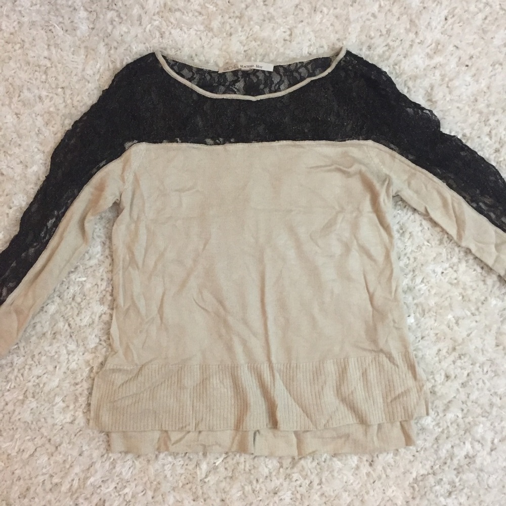 Rachel Roy Laced Knit Light Sweater