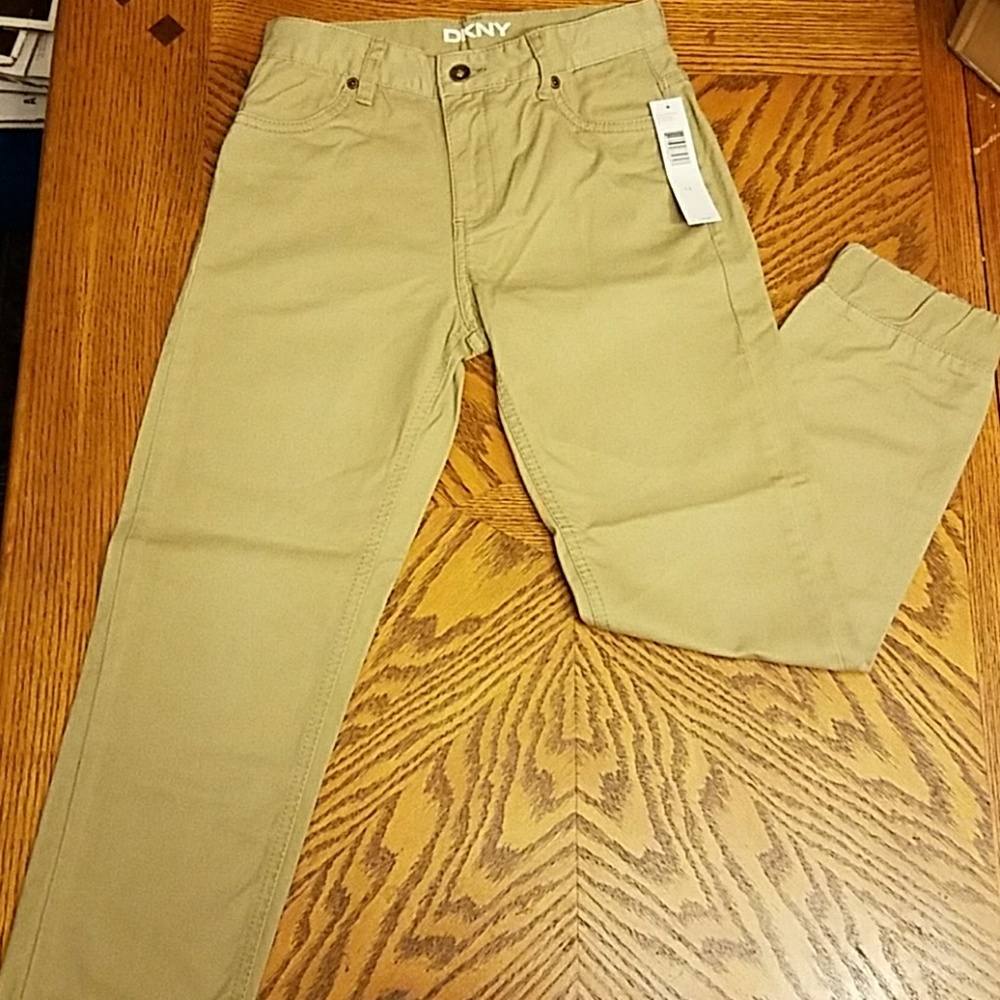 Khaki joggers with elastic ankles
