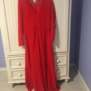 Sheer Long Red Dress Sheer Long Red Dress