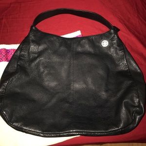 Tory Burch Black Leather Shoulder Tote Bag