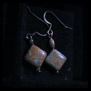 Beaded stone earrings