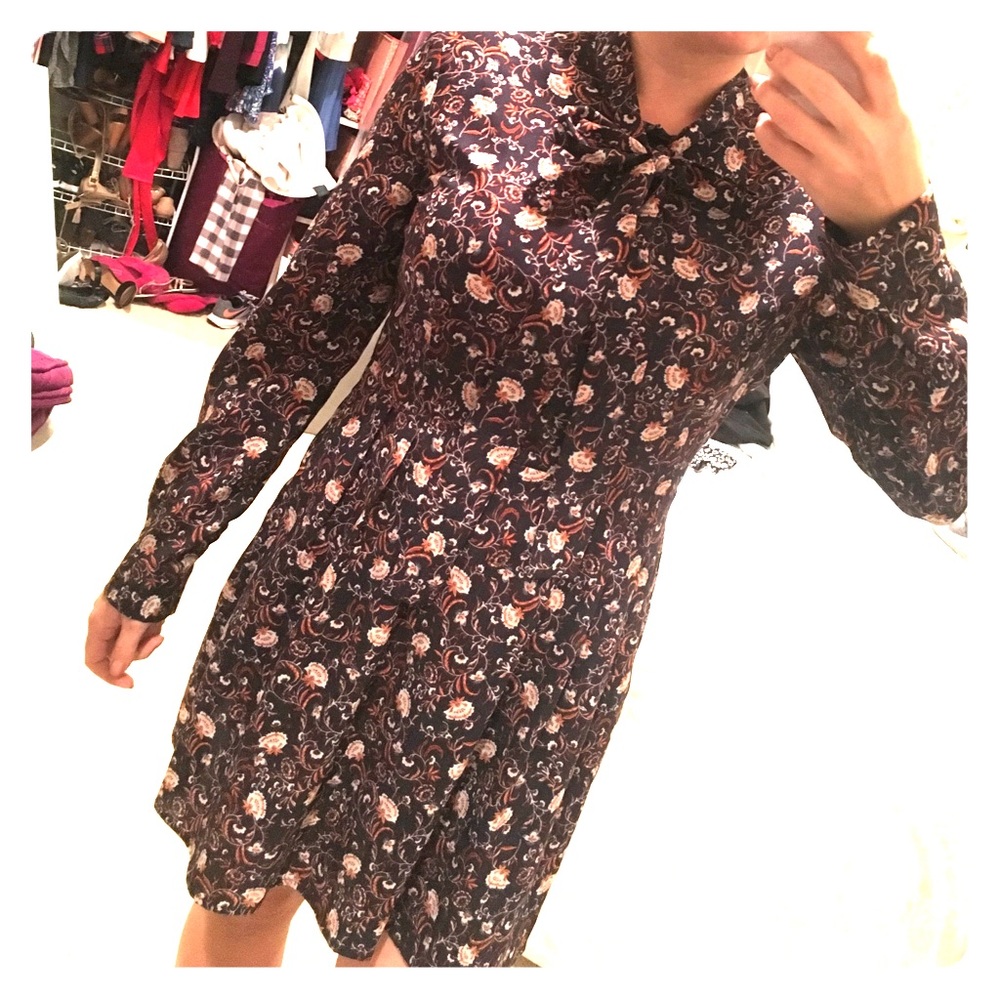 WAYF high neck tie paisley dress