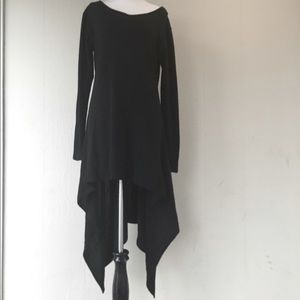 Asymmetrical long knit dress
