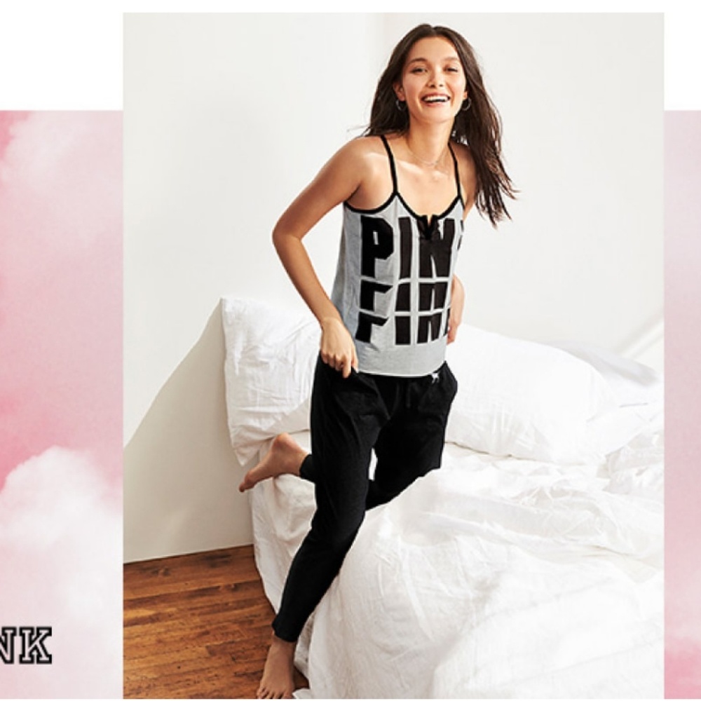 VS pink cami n jogger set bnwt