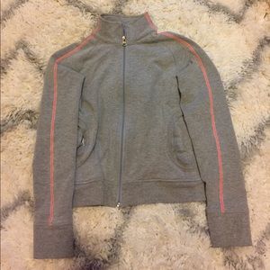 Lulu lemon zip flee sweater, with pink stripes!