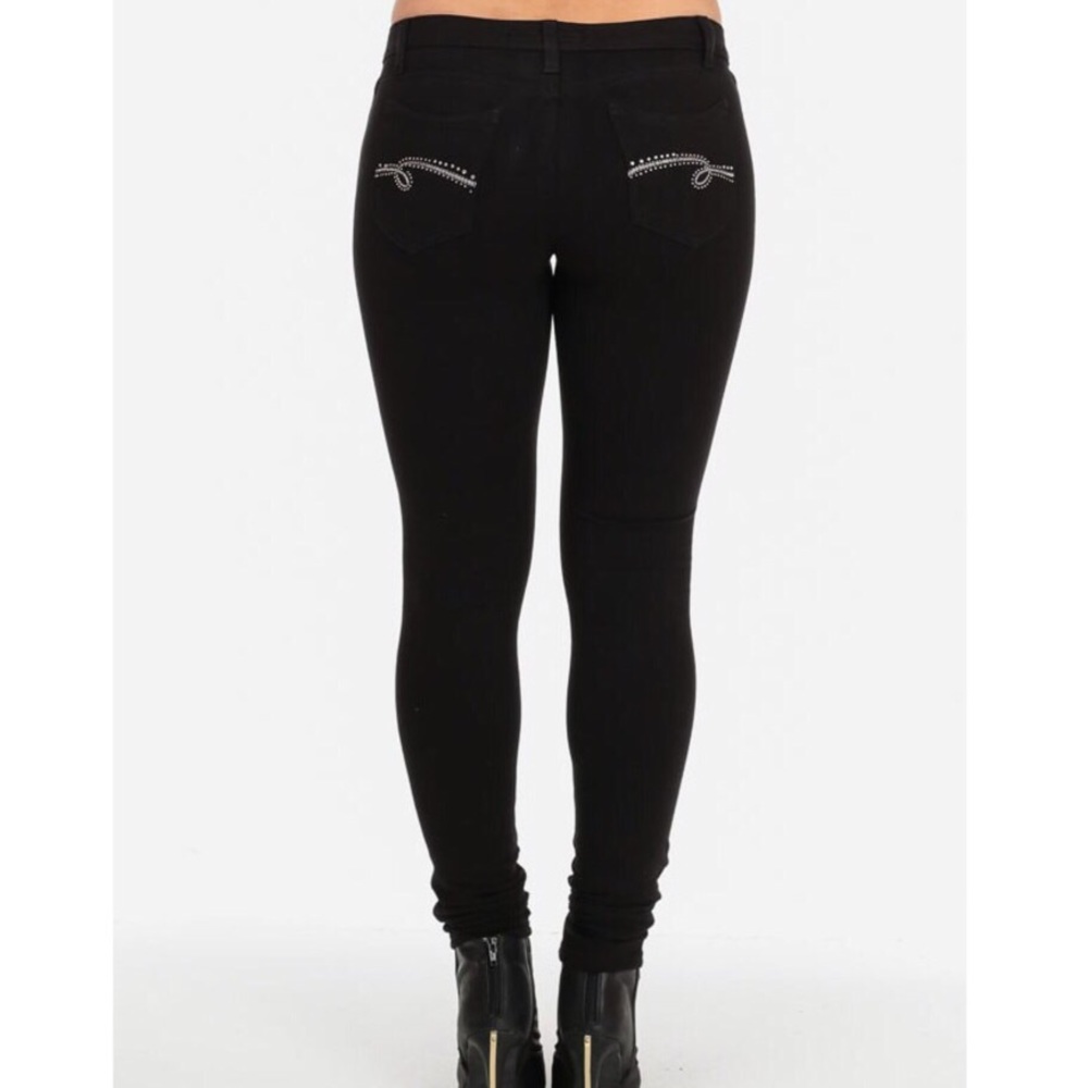 Black embellished pants