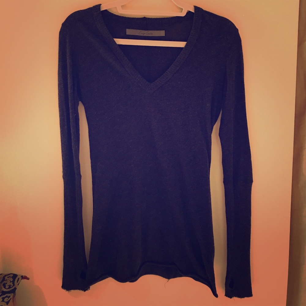 Cashmere Jersey Cuffed Top