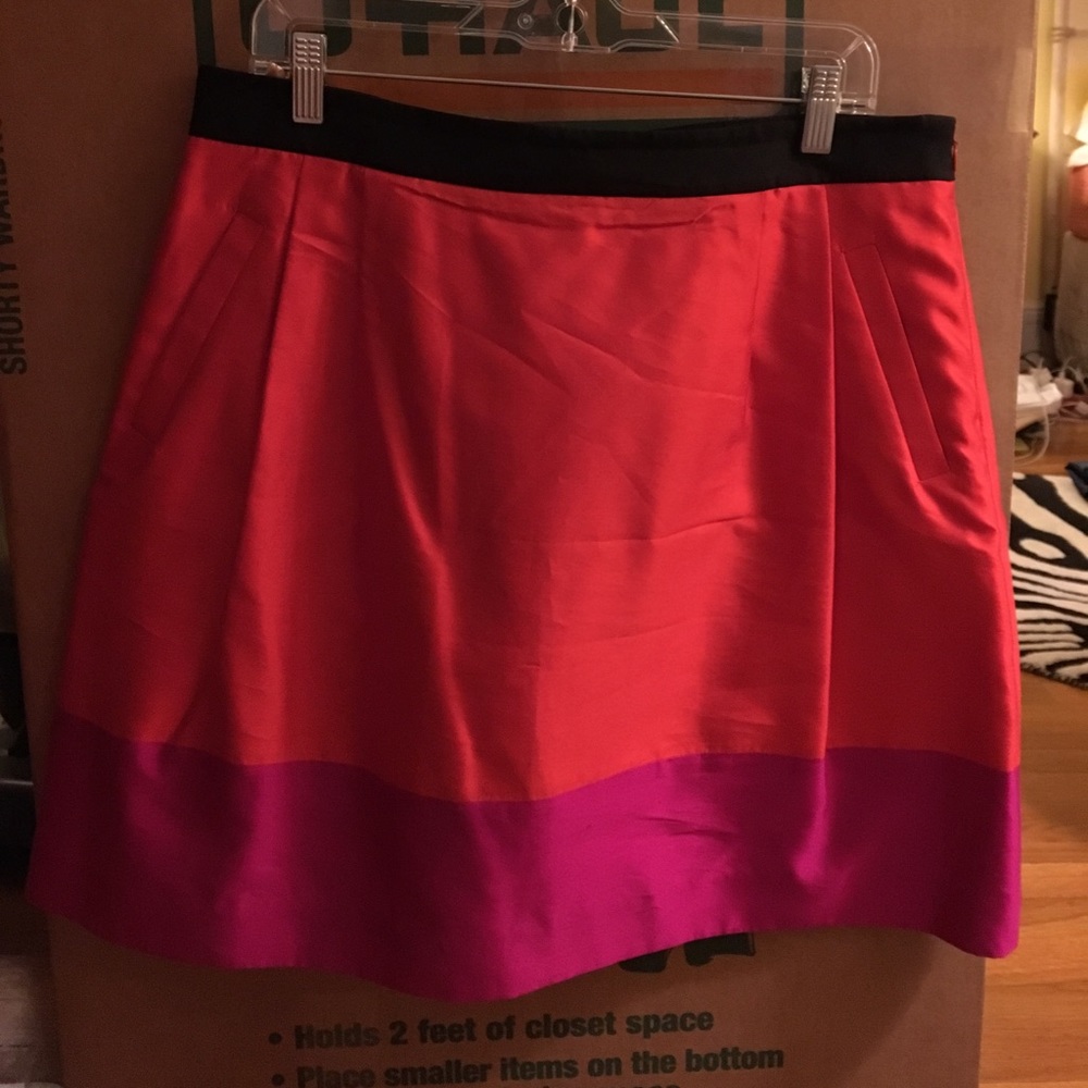 Kate spade satin finish color block skirt