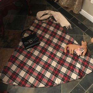 Vintage Bullock's wool plaid skirt 6 red green