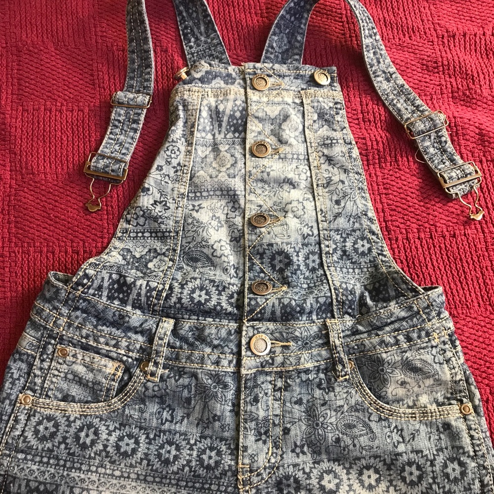 Floral print overalls