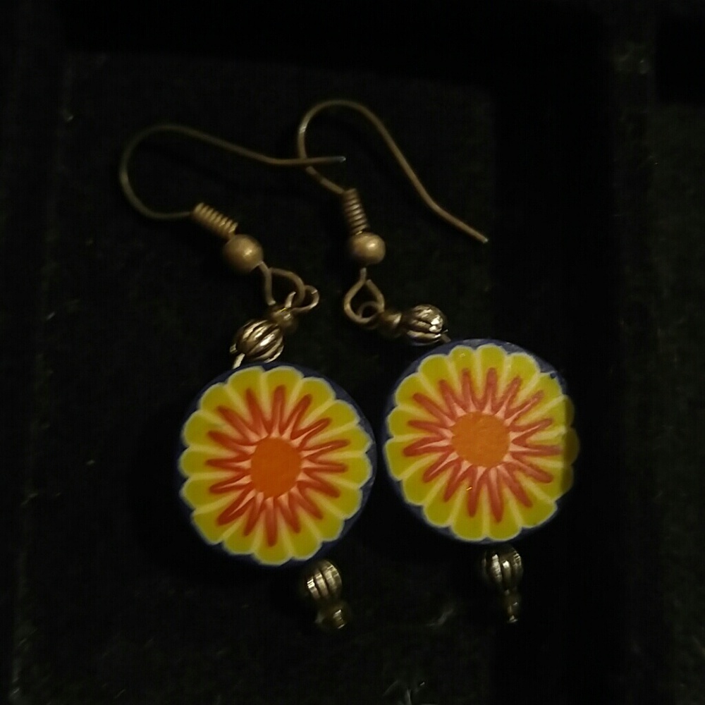 Beaded blue earrings