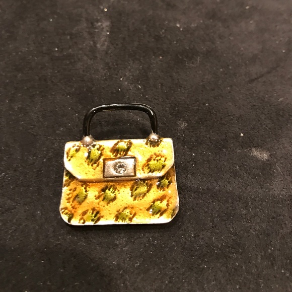 Enamel leopard purse pin - Picture 1 of 4