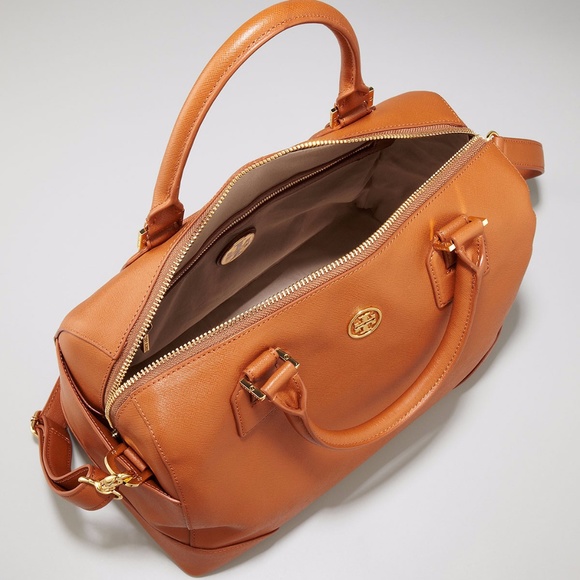 Tory Burch Brown Robinson Saffiano Satchel - Picture 2 of 7