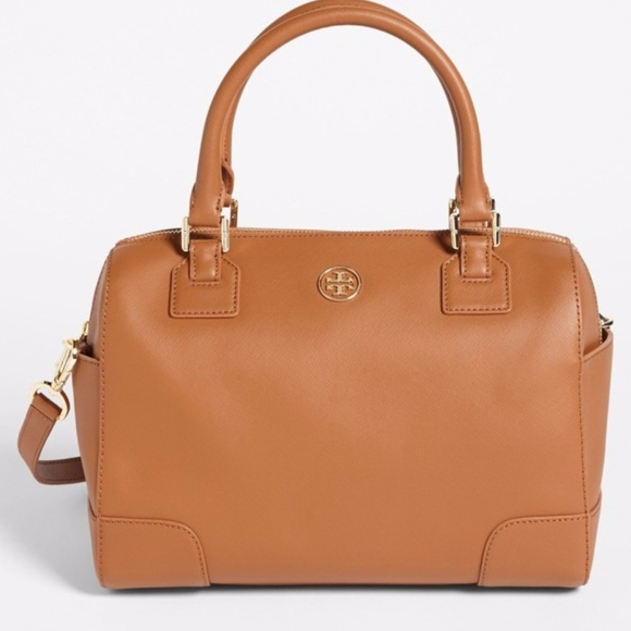 Tory Burch Brown Robinson Saffiano Satchel - Picture 3 of 7